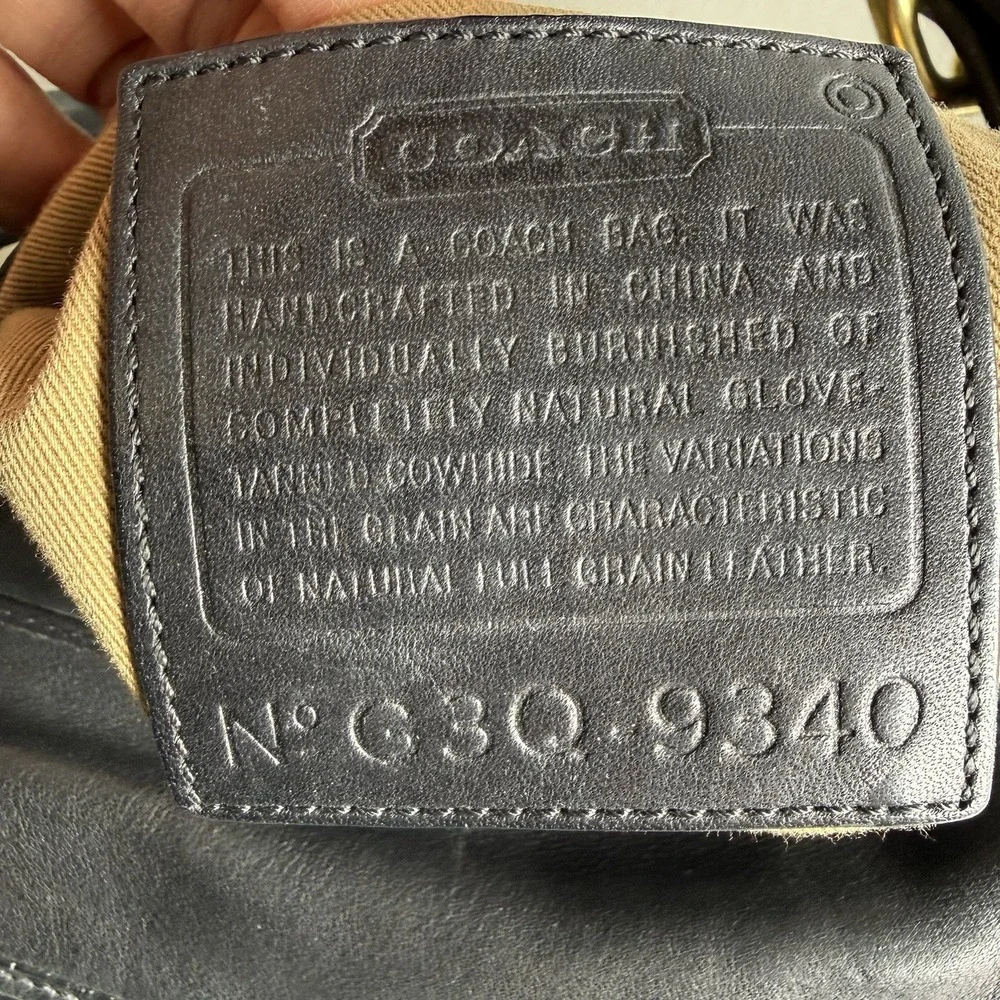 Vintage Coach Y2K Black Leather Legacy Saddle‎ Bag 9340